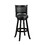 Pio 34 inch Extra Tall Swivel Bar Stool, Solid Wood, Faux Leather, Black B056P204328