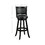 Pio 34 inch Extra Tall Swivel Bar Stool, Solid Wood, Faux Leather, Black B056P204328