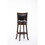 Sabi 29 inch Swivel Counter Stool, Solid Wood, Faux Leather, Brown, Black B056P204329