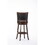 Sabi 29 inch Swivel Counter Stool, Solid Wood, Faux Leather, Brown, Black B056P204329