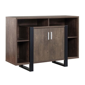 Zale 47 inch Wood Buffet Sideboard Console, 1 Cabinet, Sled Base, Brown B056P204676