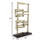 Jodie 23 inch Metal Modern Accent Decor, Stacked Squares, Block Base, Gold B056P204686