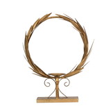 20 inch Luxury Accent Candle Holder, Laurel Wreath, Metal Frame Gold Finish B056P204690