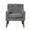 Kina 28 inch Accent Chair, Gray Fabric, Button Tufted, Angled Wood Legs B056P204695