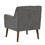 Kina 28 inch Accent Chair, Gray Fabric, Button Tufted, Angled Wood Legs B056P204695