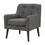 Kina 28 inch Accent Chair, Gray Fabric, Button Tufted, Angled Wood Legs B056P204695