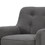 Kina 28 inch Accent Chair, Gray Fabric, Button Tufted, Angled Wood Legs B056P204695