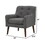 Kina 28 inch Accent Chair, Gray Fabric, Button Tufted, Angled Wood Legs B056P204695