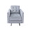 Lewa 34 inch Modern Accent Armchair, Silver Metal Legs, Tufted, Light Gray B056P204696