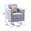 Lewa 34 inch Modern Accent Armchair, Silver Metal Legs, Tufted, Light Gray B056P204696