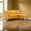 Ranon 70 inch Sectional Chaise Sofa, Pillows, USB Ports, Pockets, Yellow B056P204699