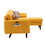 Ranon 70 inch Sectional Chaise Sofa, Pillows, USB Ports, Pockets, Yellow B056P204699