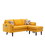 Ranon 70 inch Sectional Chaise Sofa, Pillows, USB Ports, Pockets, Yellow B056P204699