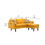 Ranon 70 inch Sectional Chaise Sofa, Pillows, USB Ports, Pockets, Yellow B056P204699