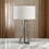 Nila 35 inch Table Lamp, Pewter Gray Metal Base, 3 Way Switch, Drum Shade B056P204704