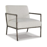 Tusk 30 inch Accent Chair, Classic Pewter Aluminum Frame, Cream Upholstery B056P204710