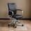 Zoha 27 inch Adjustable Swivel Office Chair, Black Faux Leather, Chrome B056P204733