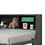 Metal Twin Bed with Bookcase and Rollout Trundle, Black and Silver B056P213629