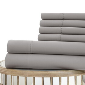 Forli 6 Piece Microfiber Full Sheet Set with Nano Technology The Urban Port, Gray B056P213682