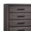 Wooden Chest with 5 Drawers and Finger Pull Handle, Gray and Black B056P213684