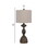 30 inch 2 Table Lamps, Resin Accent, Turned Base, Rustic Wood Brown, Beige B056P214832