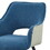 Eden 23 inch Modern Dining Chair, White Fabric, Blue Metal Legs, Set of 2 B056P214884