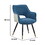 Eden 23 inch Modern Dining Chair, White Fabric, Blue Metal Legs, Set of 2 B056P214884