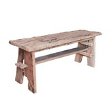 Ally 47 inch Accent Dining Bench, Farmhouse Wood Sawhorse Base, Brown B056P214885