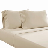 Ivy 4 Piece Full Size Cotton Ultra Soft Bed Sheet Set, Prewashed, Cream B056P215185