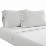 Ivy 4 Piece Queen Size Cotton Ultra Soft Bed Sheet Set, Prewashed, White B056P215186