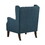 Keva 31 inch Accent Chair, Deep Button Tufted Wingback, Smooth Blue Fabric B056P215202