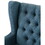 Keva 31 inch Accent Chair, Deep Button Tufted Wingback, Smooth Blue Fabric B056P215202