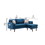 Ranon 70 inch Sectional Chaise Sofa, Pillows, USB Ports, Side Pockets, Blue B056P215229