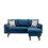 Ranon 70 inch Sectional Chaise Sofa, Pillows, USB Ports, Side Pockets, Blue B056P215229