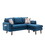 Ranon 70 inch Sectional Chaise Sofa, Pillows, USB Ports, Side Pockets, Blue B056P215229