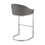 Lina 28 inch Bar Stool Chair, Metal Cantilever Base, Gray Faux Leather B056P215235