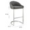 Lina 28 inch Bar Stool Chair, Metal Cantilever Base, Gray Faux Leather B056P215235