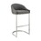 Lina 28 inch Bar Stool Chair, Metal Cantilever Base, Gray Faux Leather B056P215235