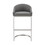 Lina 28 inch Bar Stool Chair, Metal Cantilever Base, Gray Faux Leather B056P215235