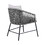 25 inch Patio Dining Chair, Matte Black Steel Frame, Gray Rope Woven Seat B056P215238