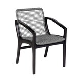 Tye 25 inch Patio DIning Chair, Dark Eucalyptus Wood, Gray Rope Seating B056P215239