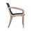 Tye 25 inch Patio DIning Chair, Light Eucalyptus Wood, Dark Gray Rope Seat B056P215240