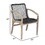 Tye 25 inch Patio DIning Chair, Light Eucalyptus Wood, Dark Gray Rope Seat B056P215240