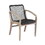 Tye 25 inch Patio DIning Chair, Light Eucalyptus Wood, Dark Gray Rope Seat B056P215240