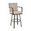 Faye 30 inch Modern Patio Barstool, Brown Aluminum Frame, Beige Cushions B056P215241