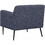 Tobin 33 inch Accent Chair, Padded Seat, Waterfall Edge, Pleated Arms, Navy B056P215283