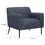 Tobin 33 inch Accent Chair, Padded Seat, Waterfall Edge, Pleated Arms, Navy B056P215283