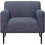 Tobin 33 inch Accent Chair, Padded Seat, Waterfall Edge, Pleated Arms, Navy B056P215283