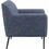 Tobin 33 inch Accent Chair, Padded Seat, Waterfall Edge, Pleated Arms, Navy B056P215283