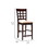 25 inch Counter Height Stool, Lattice Design Back, Tan Fabric Seat, Brown B056P216290